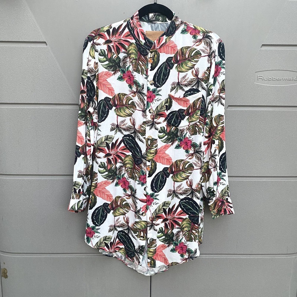 Boys + Arrows Jungle Botanical Print Tunic Shirt Sz XS/S